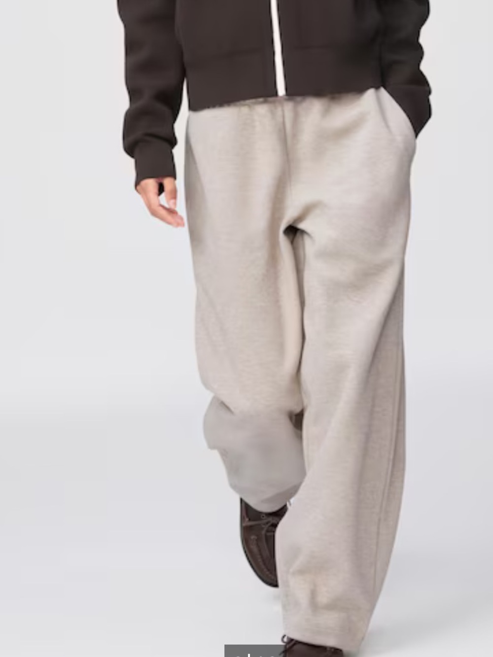 NWT Uniqlo Wide Sweat Pants in Light Beige,Unisex Size 3XL